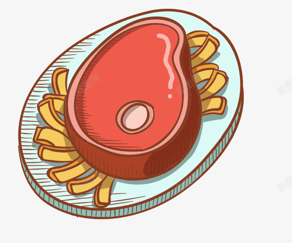 卡通手绘盘子里的食物牛肉psd免抠素材_88icon https://88icon.com 卡通手绘盘子里的食物牛肉 美食 食物 餐饮 饭店