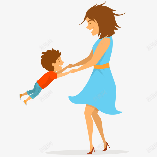 妈妈和孩子玩乐插画png免抠素材_88icon https://88icon.com 儿童 免抠PNG 妈妈和孩子玩乐插画 幸福 开心 母婴 童年 金色童年
