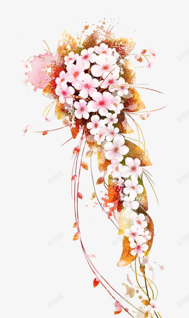 粉色手绘花草装饰图案png免抠素材_88icon https://88icon.com 免抠PNG 手绘 树藤 粉色 花朵 花草 花藤 藤蔓 装饰图案
