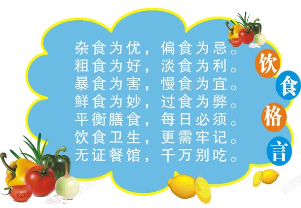 饮食png免抠素材_88icon https://88icon.com 学校食堂 小学生展板 诗句 饮食格言