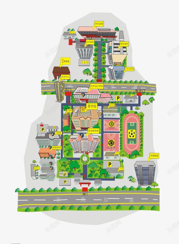 广东工业大学总体平面图png免抠素材_88icon https://88icon.com 区位规划 地图 学校 平面图 广东地图 规划图