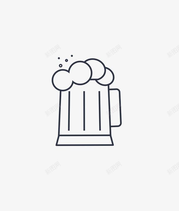 简笔啤酒杯png免抠素材_88icon https://88icon.com 卡通 啤酒 啤酒花 手绘 杯子 简笔 线条 黑色