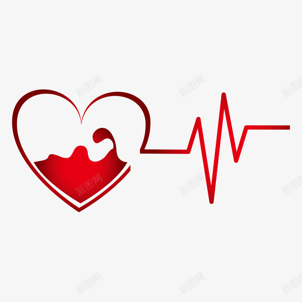 卡通慈善无偿献血爱心心电图矢量图ai免抠素材_88icon https://88icon.com 健康献血 医疗 医疗健康 心电图 心电感应 慈善 捐血 无偿献血 爱心 献血 矢量图