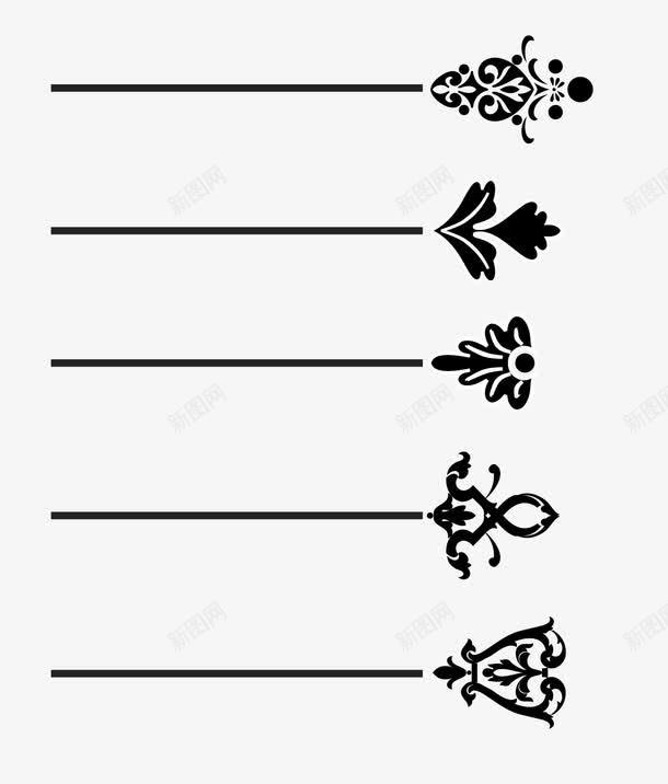 黑色分割线png免抠素材_88icon https://88icon.com 复古 欧式花纹分割线 花纹底纹 花纹箭头 边框
