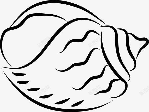 线描海螺png免抠素材_88icon https://88icon.com 剪影 手绘海螺 海螺 涂色 线描海螺 线条 线条海螺儿童简笔画 黑色
