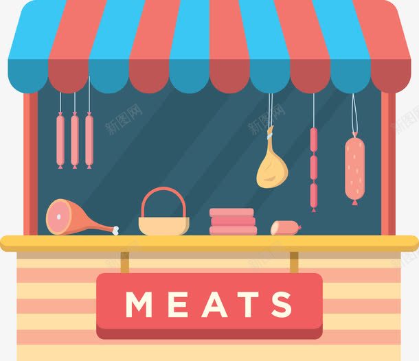 卖肉的小商店png免抠素材_88icon https://88icon.com 卖肉 卡通 商店 市场 店铺 火腿 线下店铺 肉类 菜场 菜市场 蔬菜 香肠