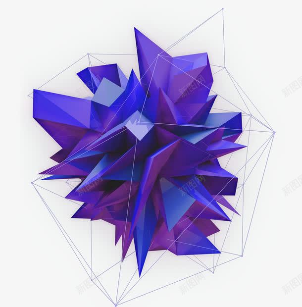 立体几何图形png免抠素材_88icon https://88icon.com 三角形 不规则图形 立体几何图形 紫色 艺术几何图 酷炫几何