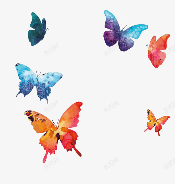水彩蝴蝶矢量图ai免抠素材_88icon https://88icon.com 卡通手绘 平面设计 底纹 底纹背景 彩色 昆虫 水彩 美丽 蝴蝶 飞舞 矢量图