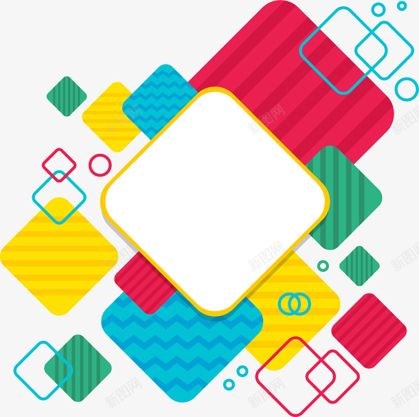 手绘彩色正方形组合装饰图案矢量图ai免抠素材_88icon https://88icon.com 不规则几何 时尚潮流几何 时尚潮流装饰 时尚线条 正方形组合图案 波普 潮流几何 线条 矢量图