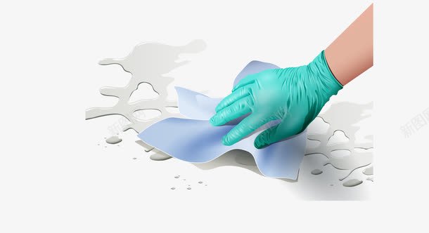 擦桌子png免抠素材_88icon https://88icon.com 保姆 保洁员 抹布 擦桌子 水渍 皮手套