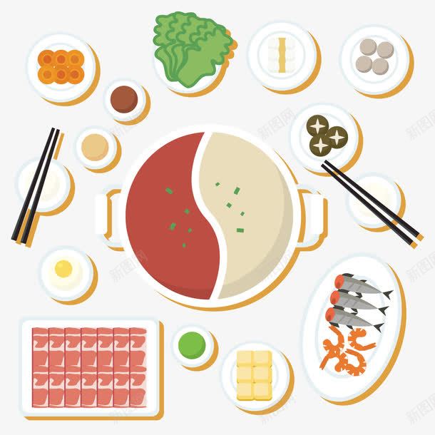 卡通俯视图火锅美食png免抠素材_88icon https://88icon.com 俯视图 扁平化 火锅 美食 食物 餐厅