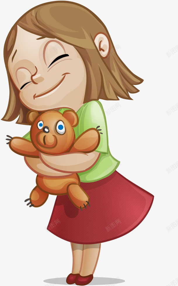 手绘卡通可爱女孩2矢量图ai免抠素材_88icon https://88icon.com 人 人物 卡通 手绘 矢量图