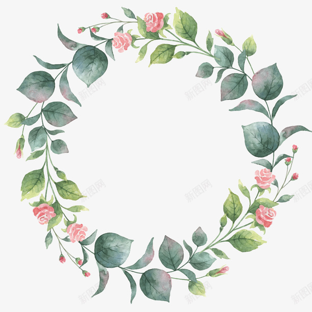 婚礼花环手绘插画矢量图ai免抠素材_88icon https://88icon.com 免抠PNG 叶子 婚礼花环手绘插画 枝 植物 浪漫 花环 花蕾 矢量图