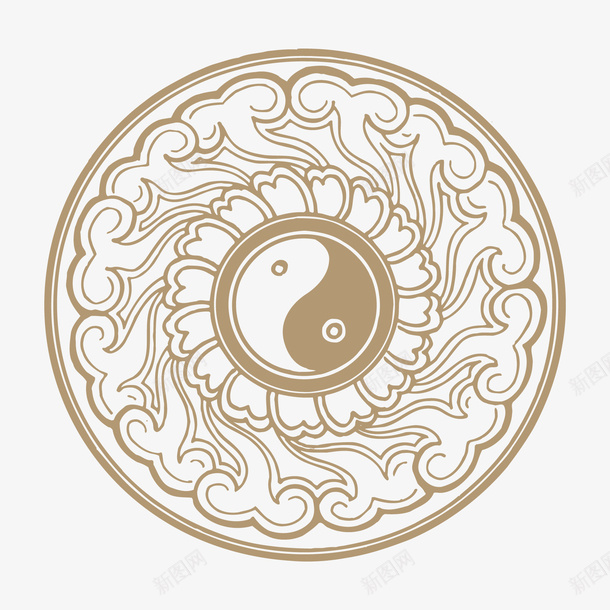 黑白八卦图圆形边框png免抠素材_88icon https://88icon.com 八卦图案 八卦花纹 卡通 图案 圆形边框 形状 祥云 装饰 黑白八卦图