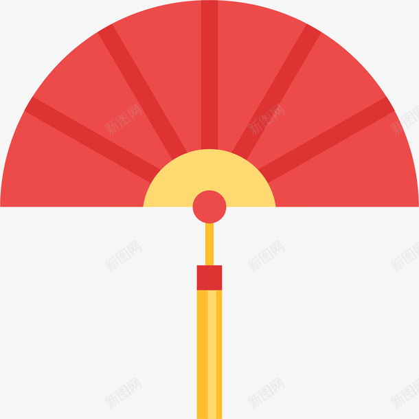 手绘红色春节扇子矢量图eps免抠素材_88icon https://88icon.com 卡通樱花红色扇子 手绘扇子 春节扇子 矢量图 矢量扇子 红色扇子