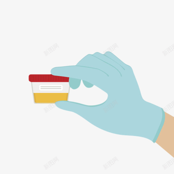 戴着蓝色手套拿着尿液卡通png免抠素材_88icon https://88icon.com 保存 包装 塑料瓶罐 容器 密封 封存 手套 手捏 手臂 捏东西 检查 检验 瓶子 罐子