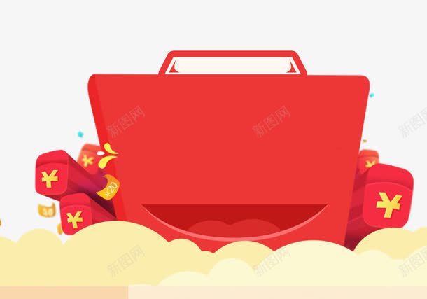 红包笑口开psd免抠素材_88icon https://88icon.com psd源文件 喜庆红包 嘴巴 微笑
