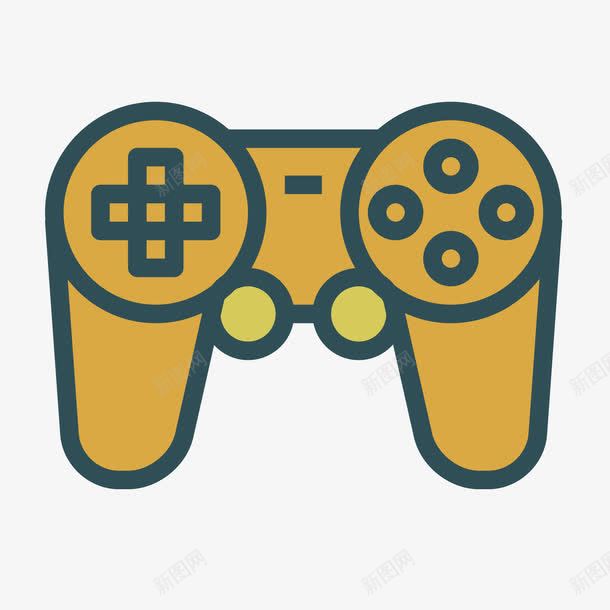 黄色手柄png免抠素材_88icon https://88icon.com 圆形 扁平化 手柄 按钮 操作 科技 线稿 黄色