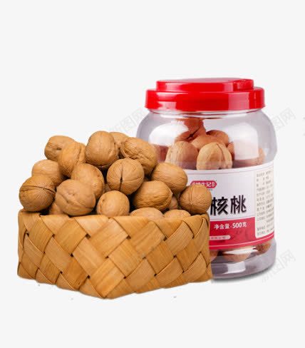 竹筐上的原味薄皮核桃png免抠素材_88icon https://88icon.com 产品实物 坚果 小吃 干果 干货 竹筐上的原味薄皮核桃 绿色食品 详情页图片 零食