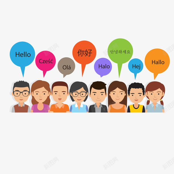 不同语言矢量图ai免抠素材_88icon https://88icon.com PNG免抠图下载 卡通礼貌 国家 学生 打招呼 矢量图 装饰 语种