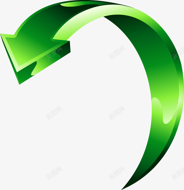 绿色弯曲箭头矢量图ai免抠素材_88icon https://88icon.com 不规则箭头 多彩 折叠箭头 方向 炫彩 矢量箭头 箭头 箭头图 翻转箭头 矢量图