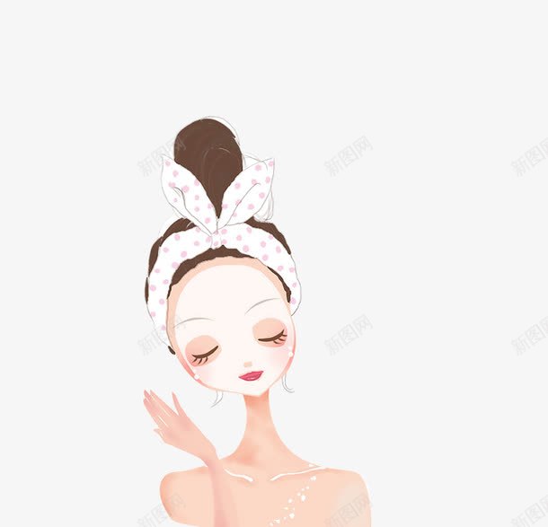 敷面膜的女孩png免抠素材_88icon https://88icon.com 化妆美容 女孩 护肤元素 敷 敷面膜