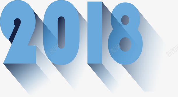 蓝色2018艺术字png免抠素材_88icon https://88icon.com 2018年 2018数字 2018艺术字 数字 矢量png 艺术字
