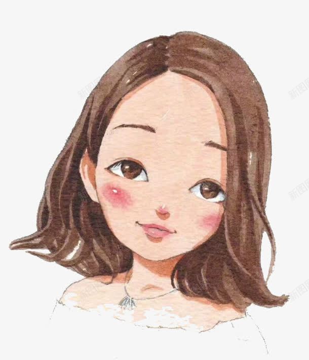 卡通女孩png免抠素材_88icon https://88icon.com 卡通 可爱 女孩 害羞 手绘 水彩 短发 装饰