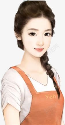 手绘扎辫子美女png免抠素材_88icon https://88icon.com 手绘 扎辫子 美女