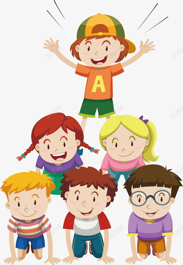 叠罗汉的一群小孩矢量图ai免抠素材_88icon https://88icon.com 一堆小孩 一群学生 儿童 学生 小孩 欢乐的小孩 矢量一群小孩免费下载 矢量图