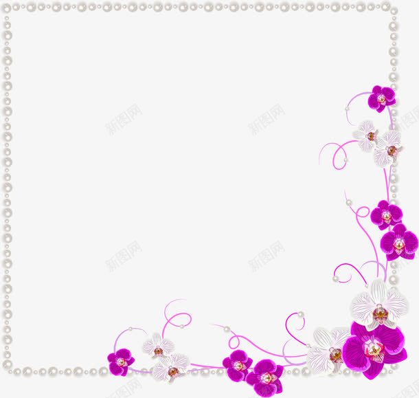 紫色清新花藤边框png免抠素材_88icon https://88icon.com 免抠PNG 图案 清新 紫色 线条 花藤 边框纹理 鲜花