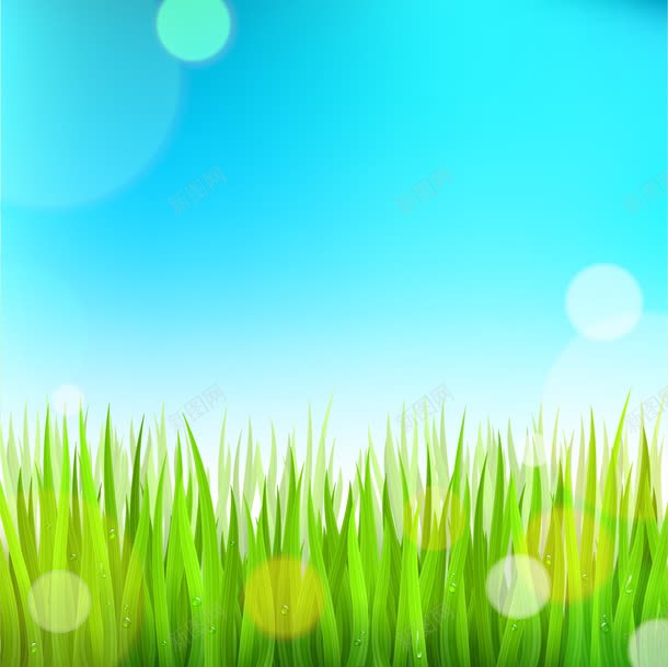 生机勃勃的春天主题背景png免抠素材_88icon https://88icon.com 春天 生机 绿草 背景 蓝天