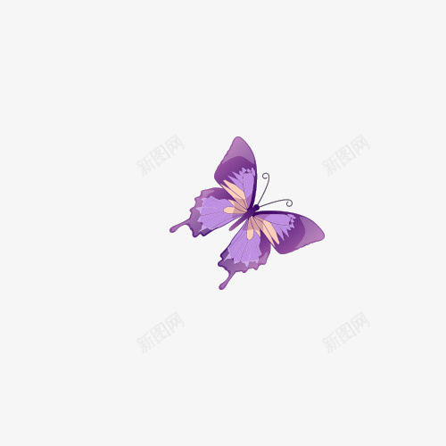 又是紫色的蝴蝶png免抠素材_88icon https://88icon.com 卡通手绘 小动物 春天 浪漫