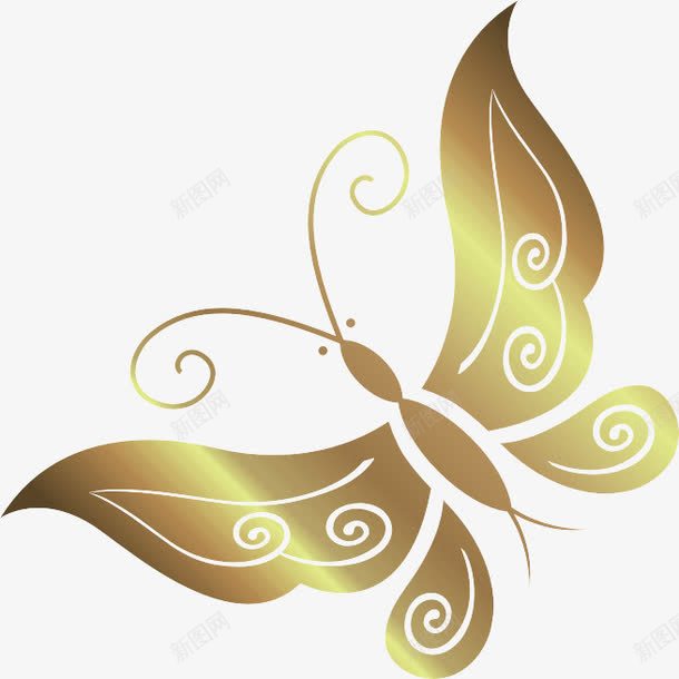 金色蝴蝶png免抠素材_88icon https://88icon.com 偏偏起舞 渐变 蝴蝶设计 轻扇彩翼