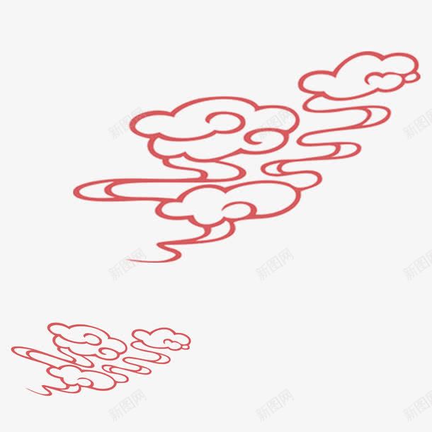 红色线形云彩png免抠素材_88icon https://88icon.com 云彩 渐变 红色 纹理 线形 花纹 质感 起伏
