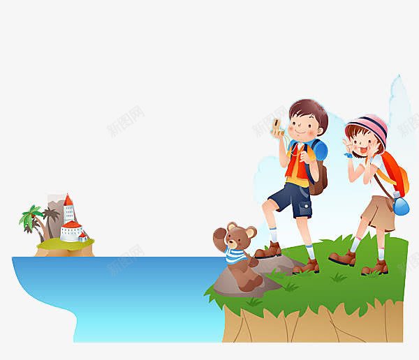 春天旅游图png免抠素材_88icon https://88icon.com 小女孩 小河 手绘 旅游