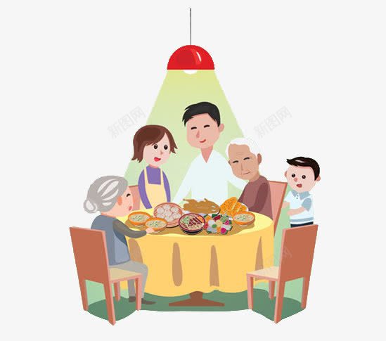 文明餐桌png免抠素材_88icon https://88icon.com 全家福 准老爱幼 文明用餐 长幼有序
