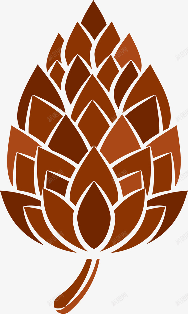 扁平浅褐色松果png免抠素材_88icon https://88icon.com 坚果 干松塔 扁平风格 手绘松果 松树果子 浅褐色 矢量松果