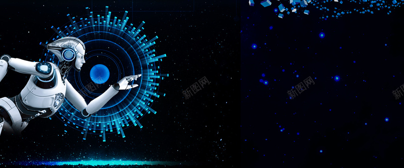 蓝色AI人工智能机器人banner海报jpg设计背景_88icon https://88icon.com AI 人工智能 未来科技 机器人 科技 科技生活 科技背景 蓝色科技
