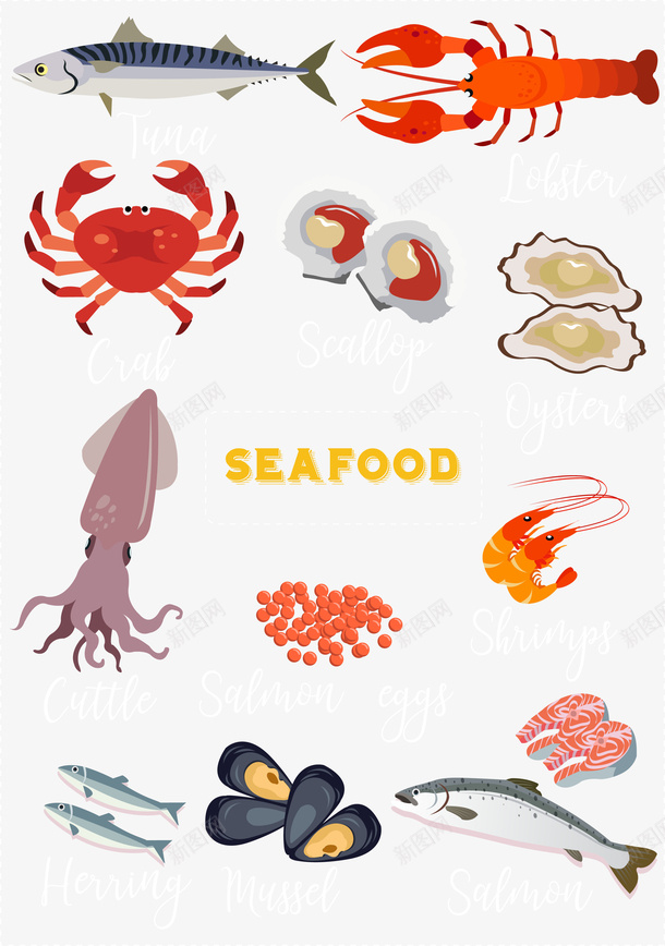 海鲜食物png免抠素材_88icon https://88icon.com 小鱼 海鲜 特色 章鱼 螃蟹 食物 饺子 龙虾