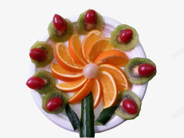 鲜花水果拼盘png免抠素材_88icon https://88icon.com 小番茄 弥猴桃 橙子 水果拼盘 鲜花 黄瓜