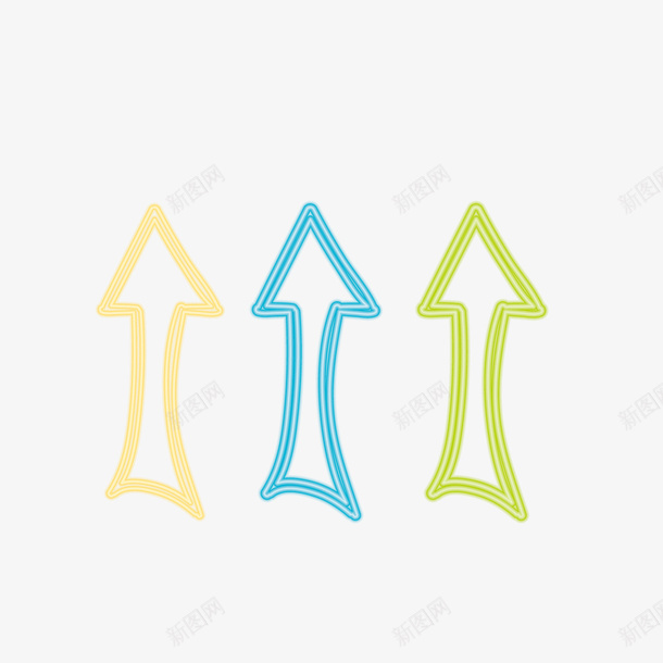 箭头荧光png免抠素材_88icon https://88icon.com 卡通 箭头 线条 荧光 荧光线条