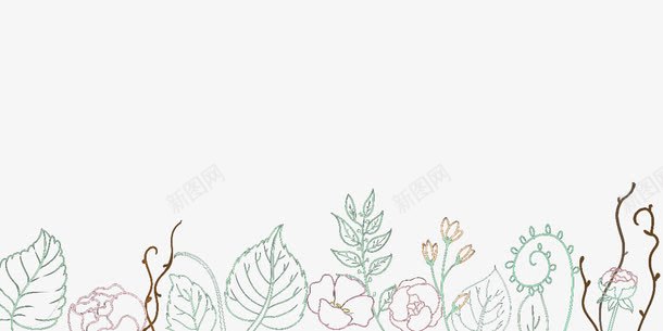 花纹边框底纹png免抠素材_88icon https://88icon.com 发光 叶子 彩色 手绘 花卉 边框