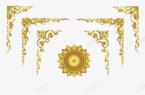 欧式精美金色边框png免抠素材_88icon https://88icon.com 欧式花边 花纹花边 边框线 金色花纹 金色花边 金闪闪
