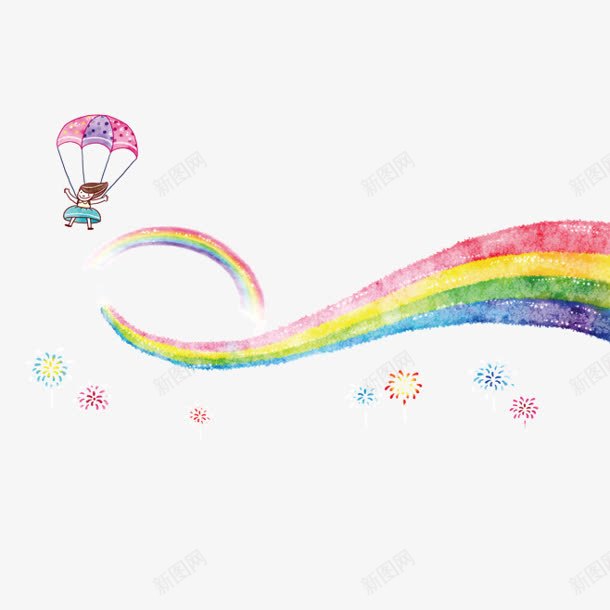 卡通热气球彩虹png免抠素材_88icon https://88icon.com 卡通 彩虹 热气球