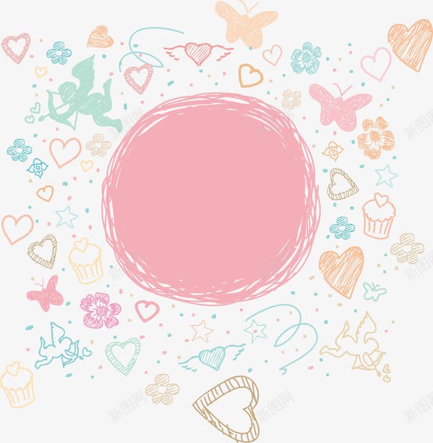 手绘婚庆图案png免抠素材_88icon https://88icon.com 小天使免抠 标签PNG 浪漫 浪漫背景 爱心 粉色图案矢量 节日 花纹装饰 贺卡卡片背景