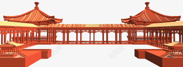 装饰宫廷长廊建筑png免抠素材_88icon https://88icon.com 宫廷建筑 宫殿 建筑 手绘 装饰图案 长廊
