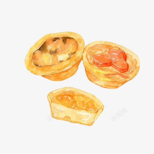 蛋挞手绘画片psd免抠素材_88icon https://88icon.com 手绘美食 烘焙 糕点 蛋挞 零食