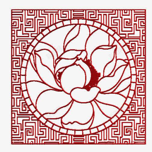 红色线条古风边框png免抠素材_88icon https://88icon.com 古风 红色 线条 边框