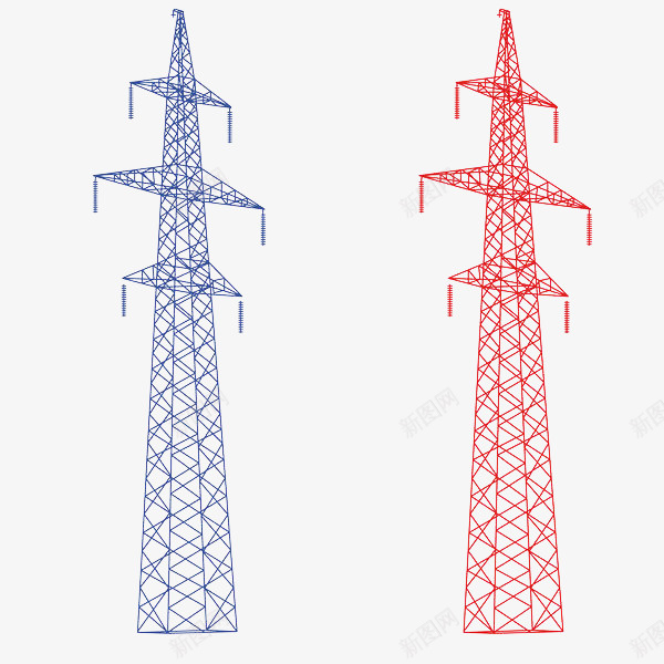 手绘彩色几何高压电线塔png免抠素材_88icon https://88icon.com 几何手绘 卡通电线杆 彩色 电线 电线杆 电路设施 高压电线塔